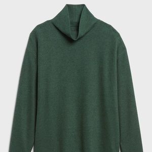 Brushed Waffle-Knit Turtleneck T-Shirt